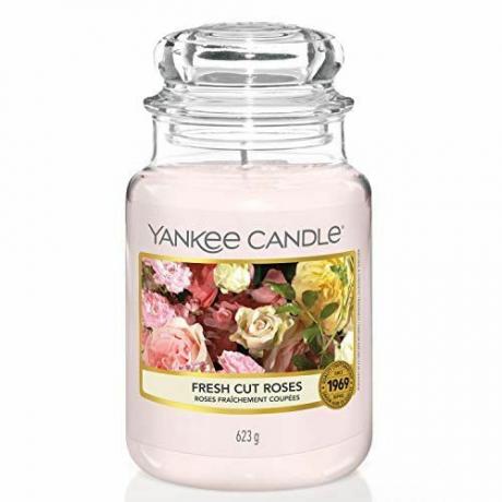 Yankee Candle Tuoksukynttilä | Tuoreleikattu ruusujen suuri purkkikynttilä | Paloaika: Jopa 150 tuntia