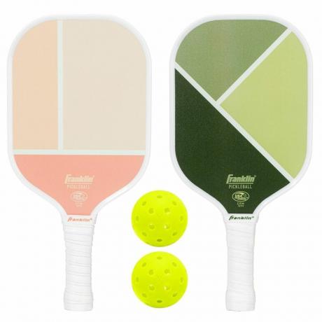 Franklin Sports 2 Player Poly Pro Pickleball -setti palloilla - vaaleanpunainen