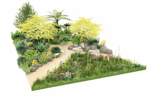 sarah eberle ikoninen puutarhasankari, rhs-puutarha, suunnitellut sarah eberle, rhs hampton court palatsin puutarhafestivaali 2022