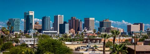 phoenix arizona, panoraamanäkymä Phoenixin keskustaan