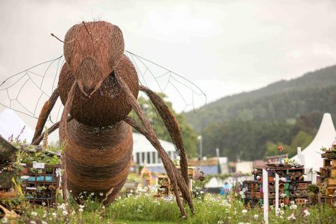 RHS Chatsworth Flower Show 2017 tänään (tiistaina 6. kesäkuuta 2017) RHS-koulukilpailu - Bug Hotels