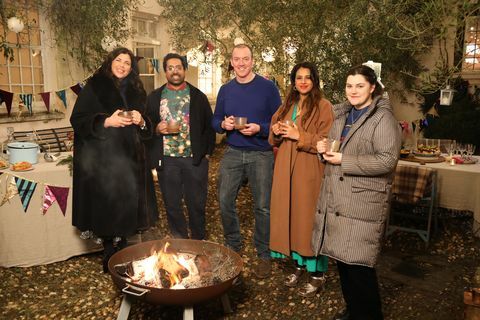 kuvassa l r kirstie allsopp, ryan chetiyawardana, mat chaloner, ravinder bhogal ja harriet shaw