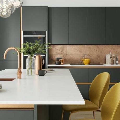 moderni keittiö design metalliset aksentit talo kaunis islington keittiö alppien homebase