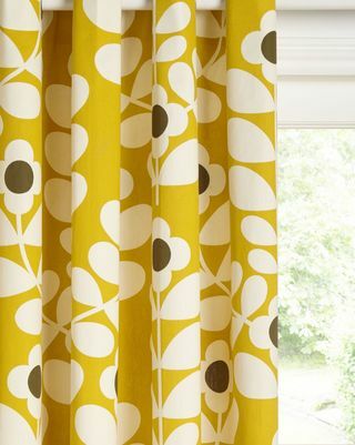 Orla Kiely Juniper varsi parilla vuoratut silmäverhot, sitriini