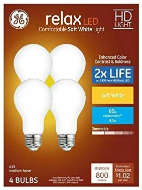 GE Relax 4-Pack 60 W: n ekvivalentit LED-lamput