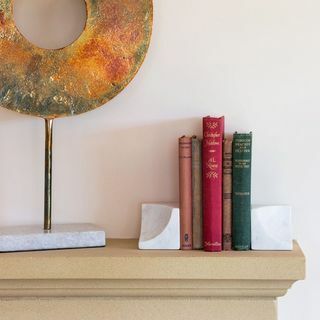 Carved Marble Bookends - 2 kpl - valkoinen