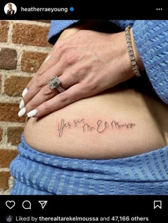 heather rae nuori tatuointi "kyllä ​​herra mr el moussa"