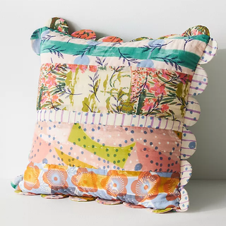 Patched Scalloped Pillow