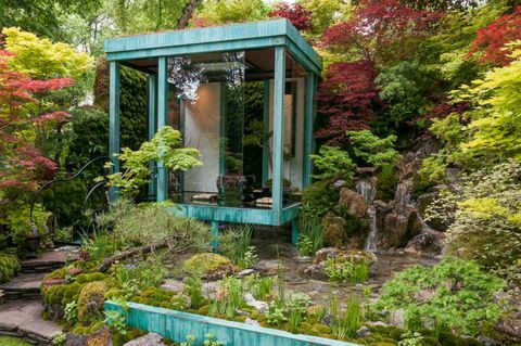 Gosho Ei Niwa Ei seiniä, ei sotaa. Suunnittelija: Kazuyuki Ishihara. Tukee: G-LION. RHS Chelsea Flower Show 2017