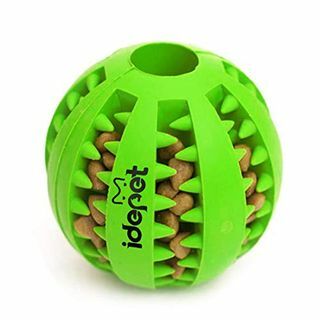 Idepet-koiran lelupallo, myrkytöntä puremista kestävä koiran purupallo, ruokahoito, hampaiden puhdistus, liikuntapallo