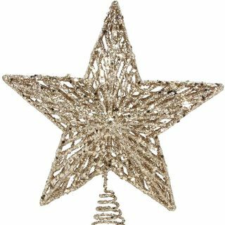 White GoldGlitter Tree Star Topper